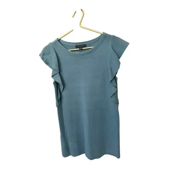 Ann Taylor Flutter Sleeve Sweater Teal Blue‑Green Women’s M EUC - Picture 2 of 5